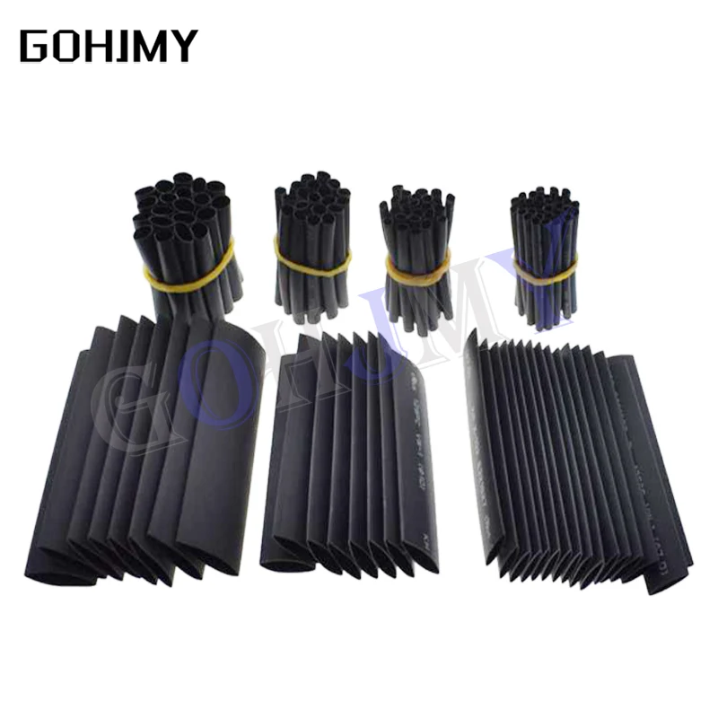 

127PCS Heat Shrink Tubing 7.28m 2:1 Black Tube Car Cable Sleeving Assortment Wrap Wire Kit termoretractil Polyolefin Tubing