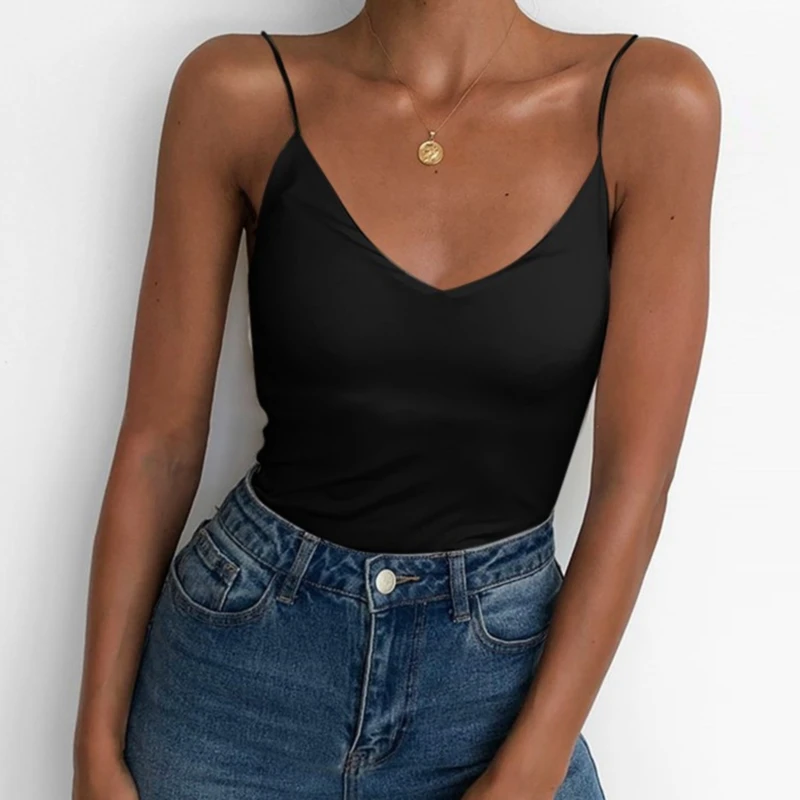 

Satin Women Thin Wild Solid Camis Vest Women Tank Tops Female 2021 Summer Sexy Strap Basic Tops Slim Sleeveless Camisole