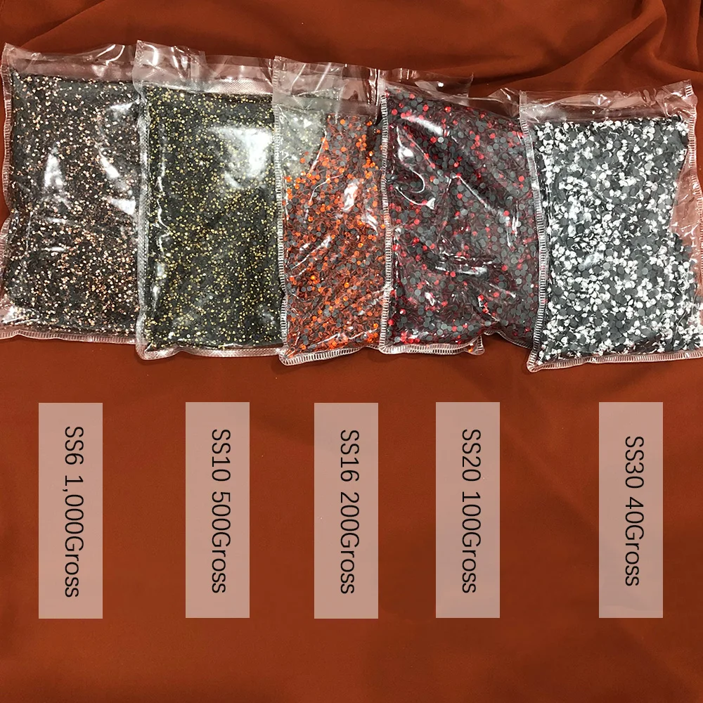 

1000 Gross 140,000Pcs bulk Wholesale Big Pack DMC Hotfix Rhinestones Crystal Glass Better Stone With Glue On Stones