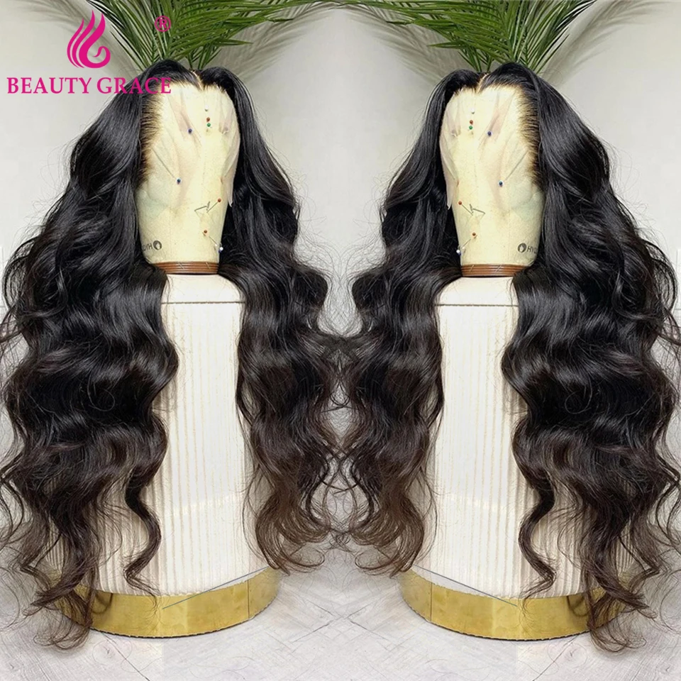 Glueless 30 Inch Lace Front Wig Brazilian Body Wave Lace Frontal Human Hair Wigs For Women Pre Plucked Bodywave Lace Closure Wig