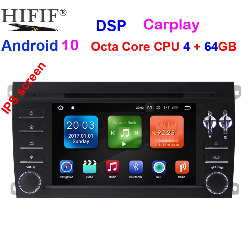 

Автомобильный мультимедийный dvd-плеер IPS DSP 2 Din 4G 8 Core Android 10,0 GPS-навигация для Porsche Cayenne S GTS 2003-2010 радио FM BT