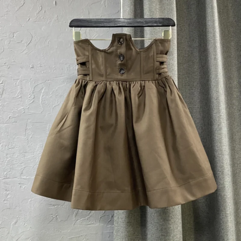 

Irregular High Waist Skirt Women Fishbone Waist Slimming Temperament Short Skirts New Fashion Jupe Femmr Autumn Winter 2021