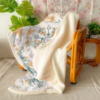 flower fleece blankets and throws adult thick warm winter blankets home super soft duvet luxury solid blankets on twin bedding