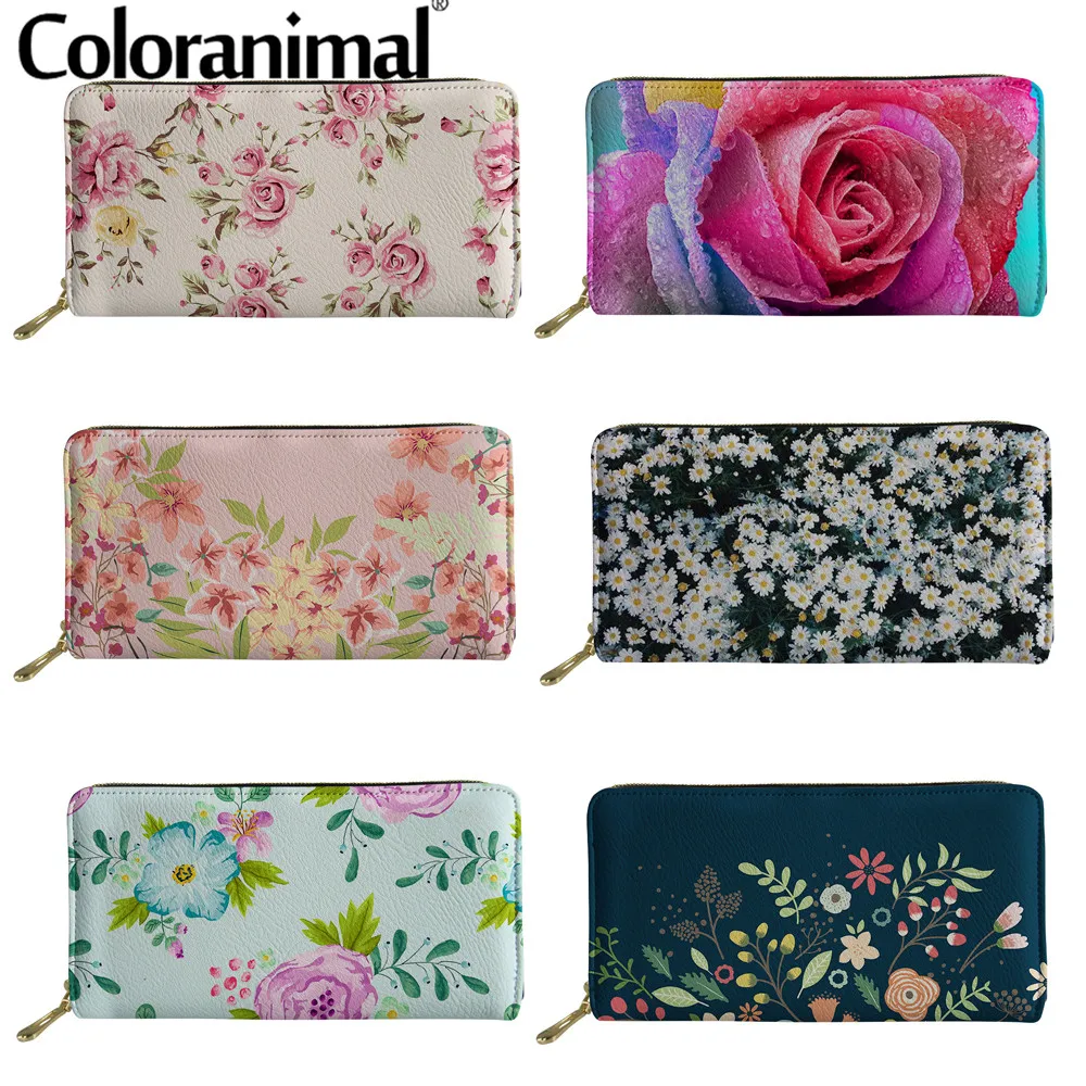 Кошелек женский из экокожи с цветными животными роскошный винтажный тоут