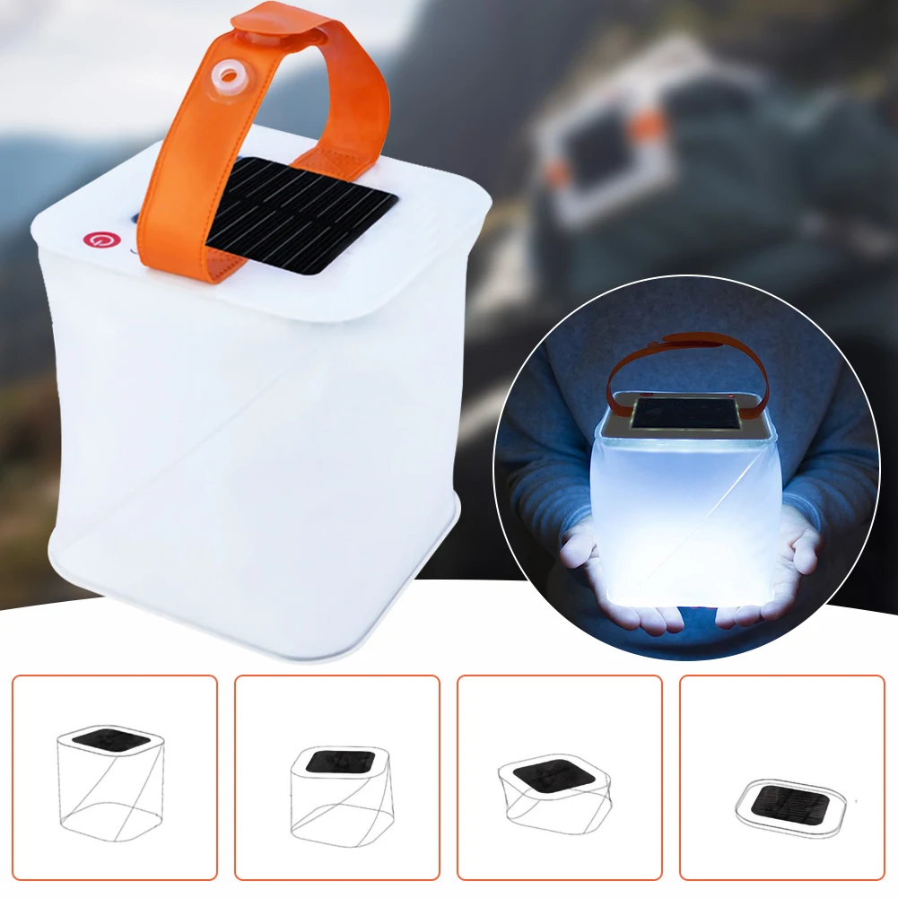 Airbag Solar inflable plegable, luz de Camping con USB, con funci&oacute;n de carga de tel&eacute;fono m&oacute;vil, para Camping y viajes-0