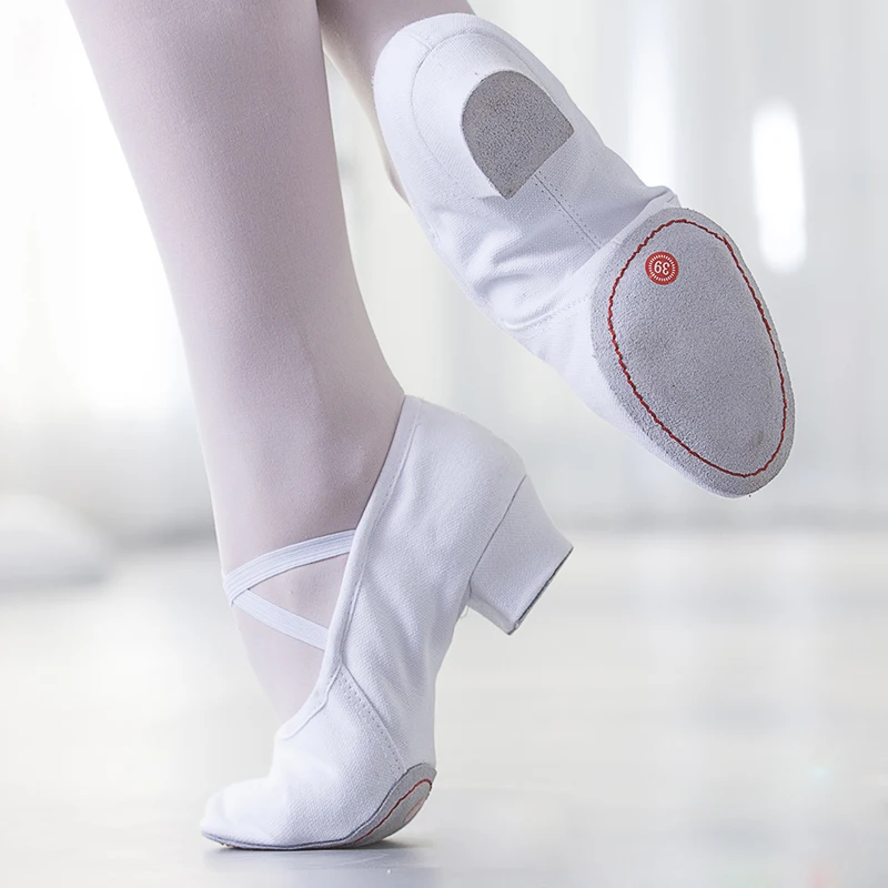 Quality Dancing Shoes For Women Middle Heel Leather Girls Ballet Jazz Dance Belly Yoga Latin Teachers's | Спорт и развлечения
