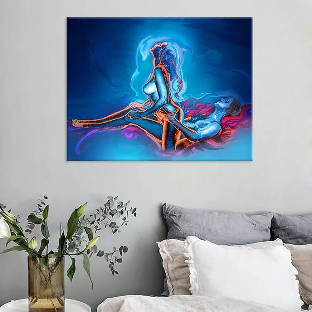 

Color Sexy Men And Women Canvas Painting Abstract Make Love Poster Print Oil Painting Bedroom Hotel Wall Art Painting Pictures