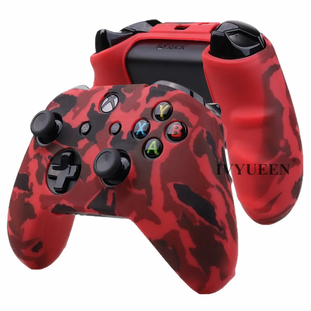 Силиконовый защитный чехол IVYUEEN для геймпада XBox One X S камуфляжный с колпачками
