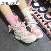 women sneakers college girl student lolita shoes jk uniform high gang butterfly panda little bear footwear 2021 fashion new