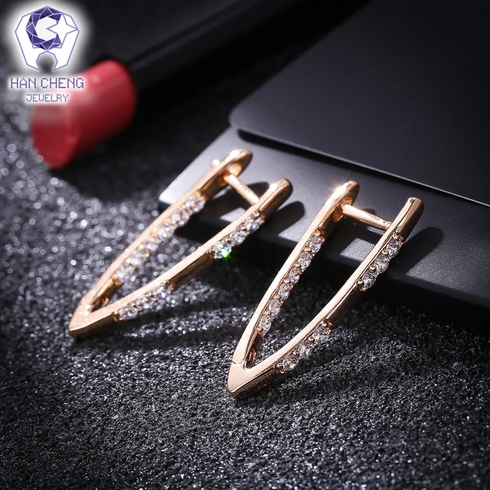 HanCheng Новая модная популярная Роскошная V образная позолоченная искусственная