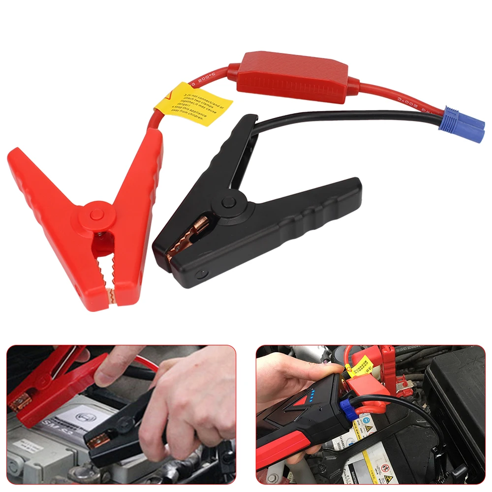 

12V Emergency Battery Jump Cable Clamps Jump Starter Alligator Clip With EC5 Plug Connector Starting Device For Car Trucks
