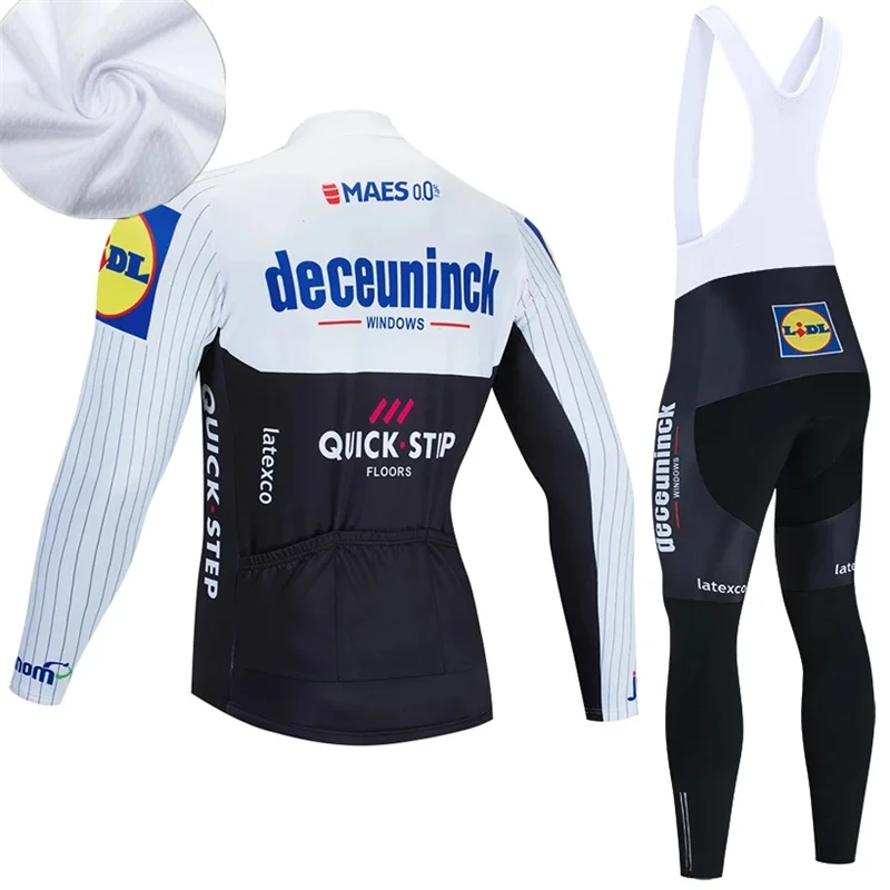

TEAM Quickstep Long Sleeve Cycling JERSEY Suit Bib Pants Men Ropa Ciclismo Quick Dry Bicycling WEAR Strech Maillot Clothing Set