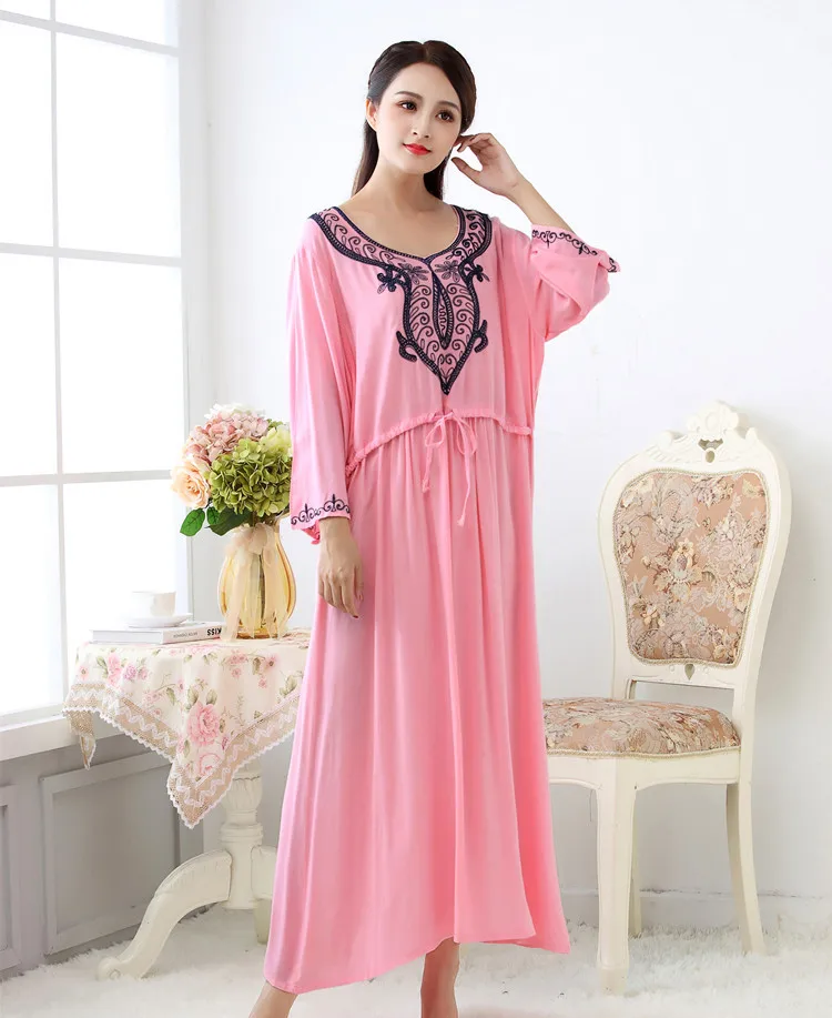 Новинка осеннее Женское ночное платье с вышивкой высококачественное домашнее