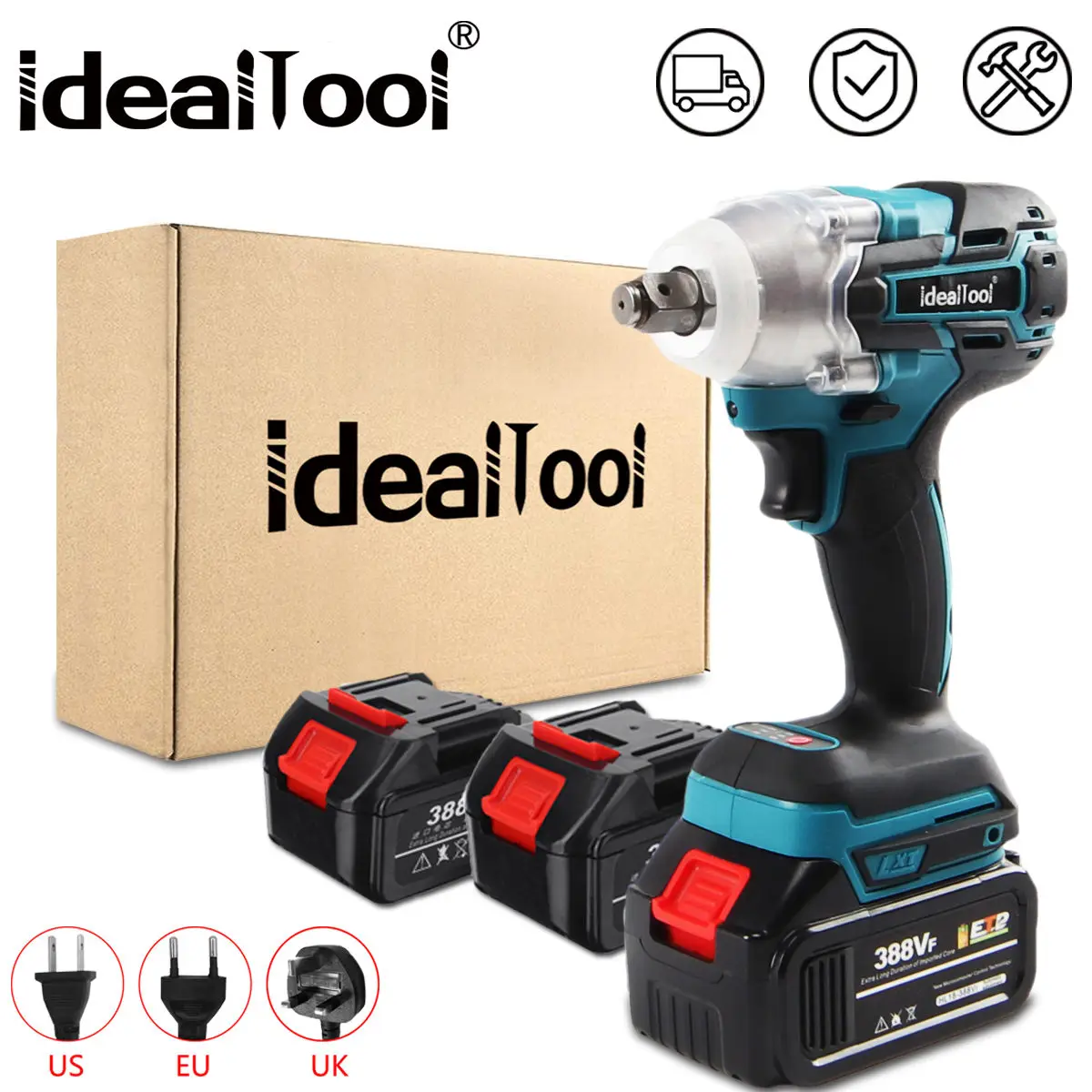 Электрический ударный гайковерт ручная дрель бесщеточный 18 в 15000 мАч