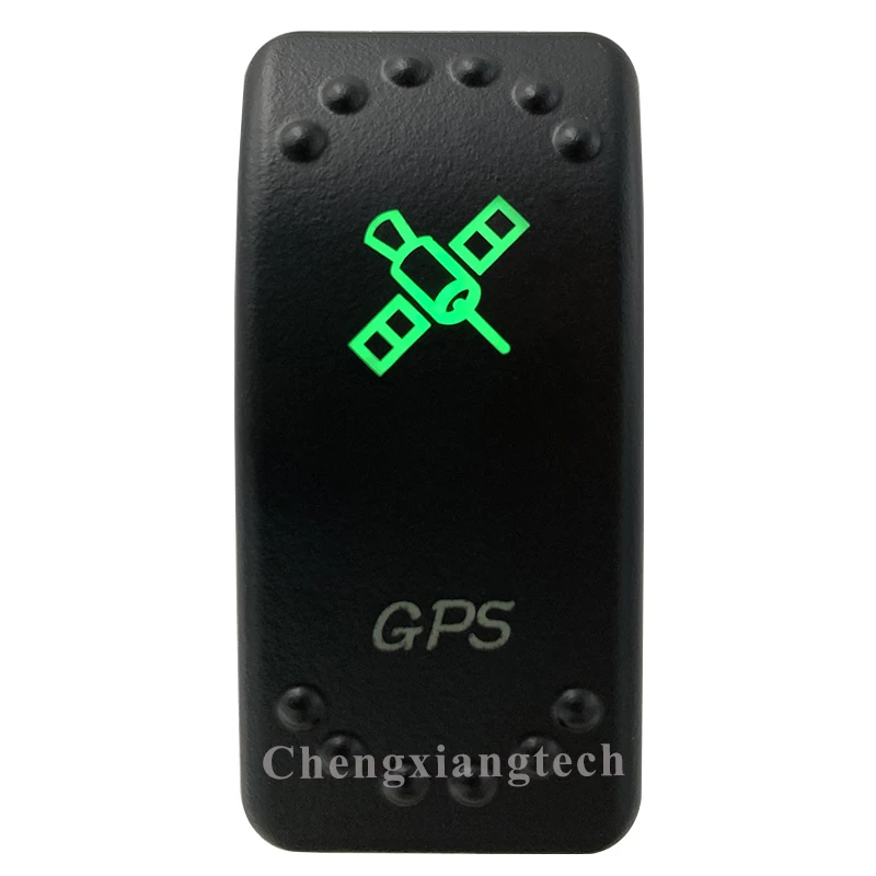 5-контактный выключатель SPST кулисный для автомобиля лодки GPS зеленый