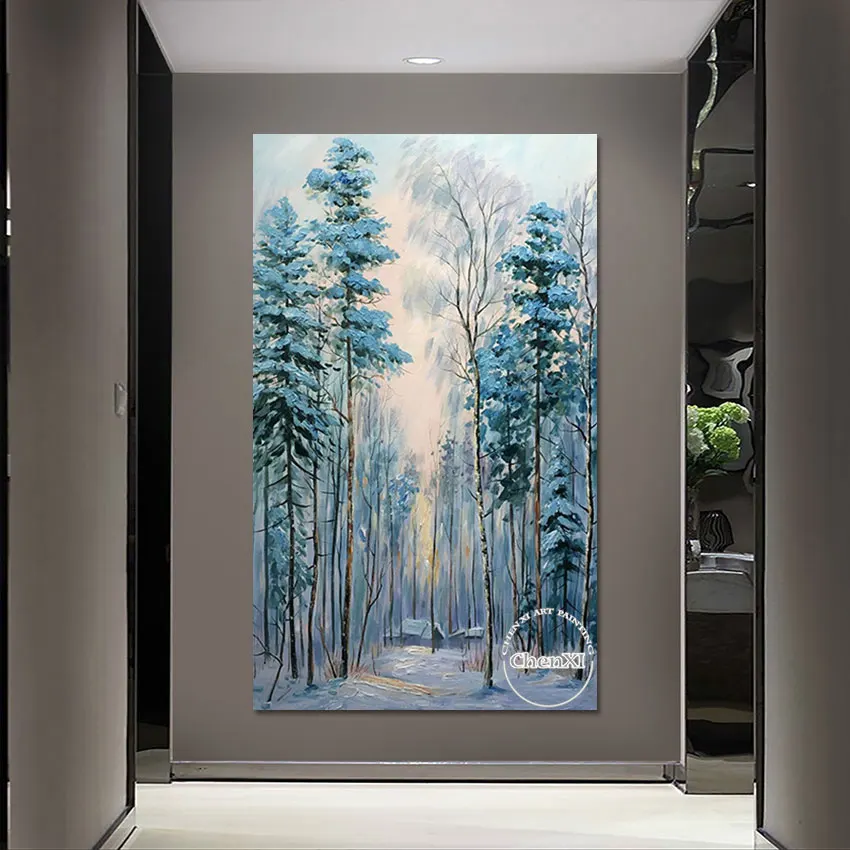 Художественная Картина на холсте с изображением плотных лесов в глубине