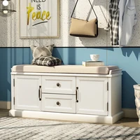 storage bench with 2 drawers and 2 cabinets shoe bench with removable cushion for living room