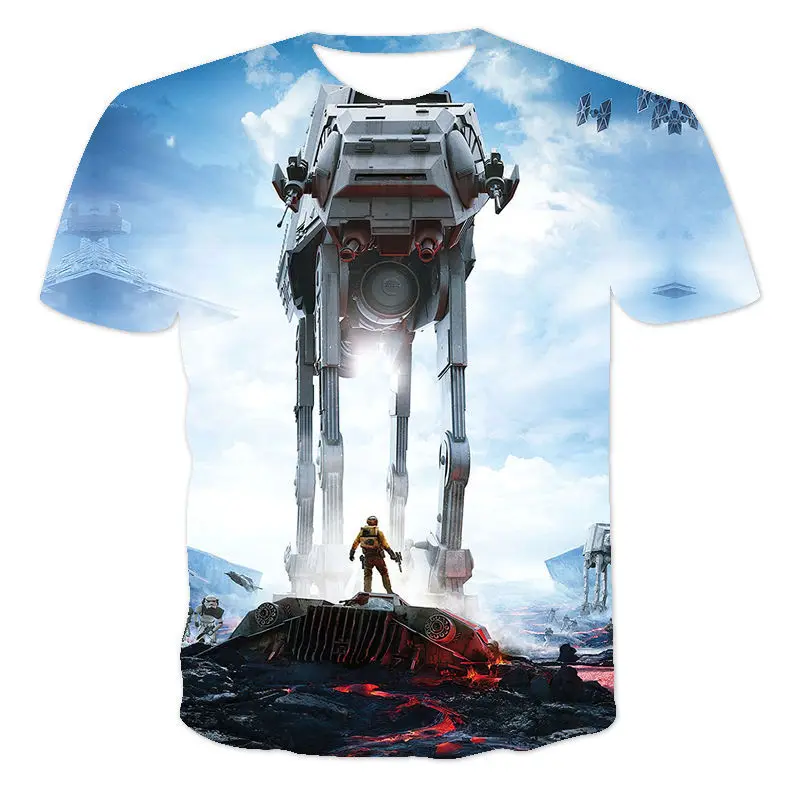 

2021 New Printed Pattern Casual Summer Men's Round Neck T-Shirt Top Short Sleeve