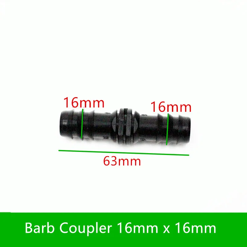 100 шт. 16 мм Вставка штуцер соединитель полимерный шланг с зазубринами фитинги для