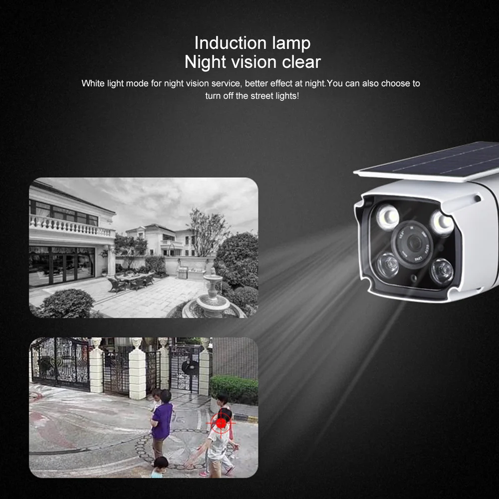 

1080P IP Camera Solar Wireless Two-Way Audio Night Vision WiFi Security Outdoor PTZ CCTV Surveillance Camera Smart Monitor