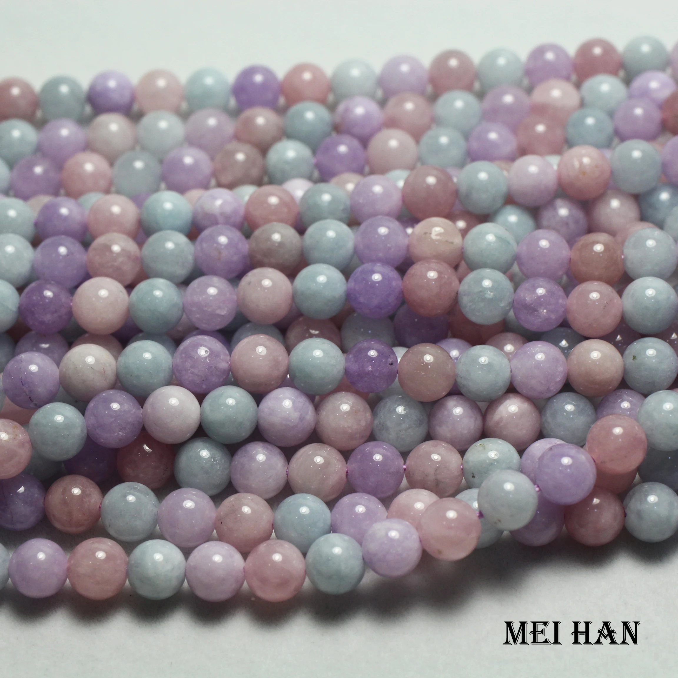 Механ Бесплатная доставка (2 нити/комплект) натуральные 6 мм 8 кварцевые Гладкие