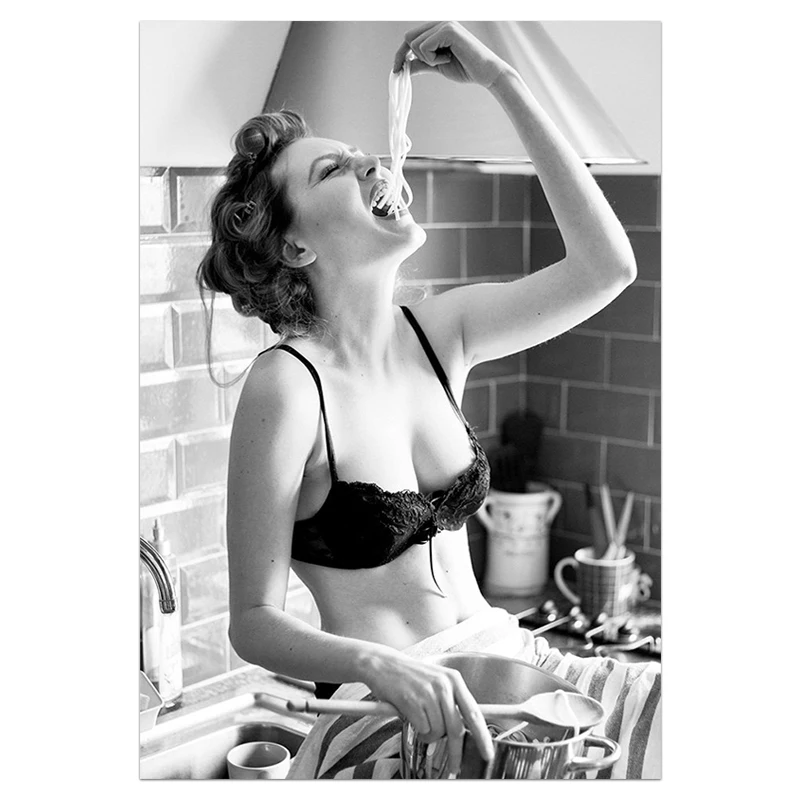 Современный модный настенный плакат черный белый подводный женский Принт