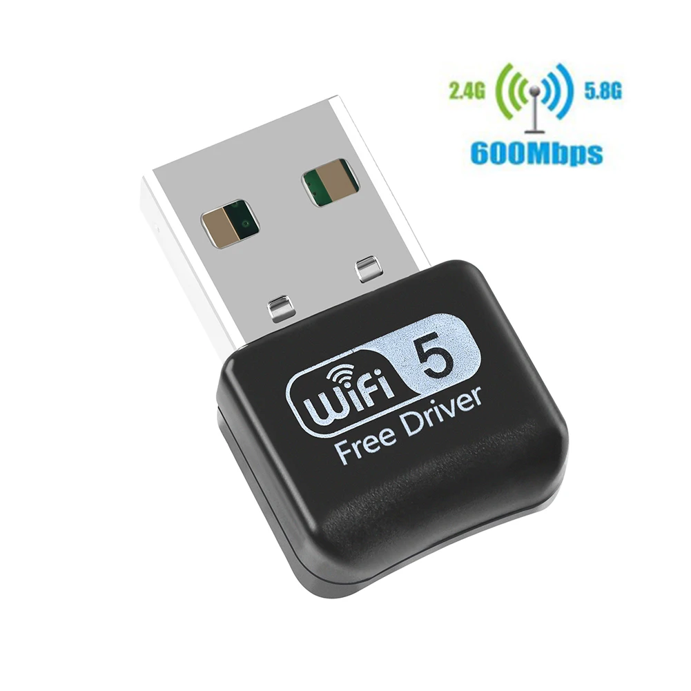 

600Mbps Wifi Adapter Stable Desktop Wireless Network Card Office Home External Receiver USB Data Transmit Universal Dual Band