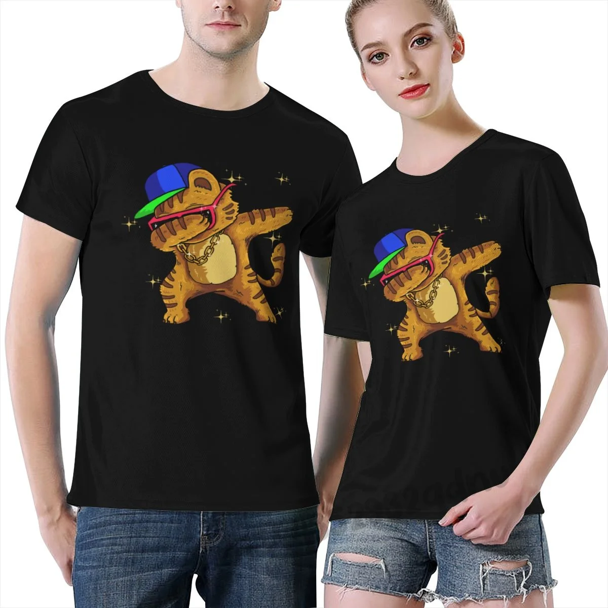 

Cute Cat Dabbing Dance T Shirt Men Summer New Short Sleeve Casual Cool t-shirt Cotton tees