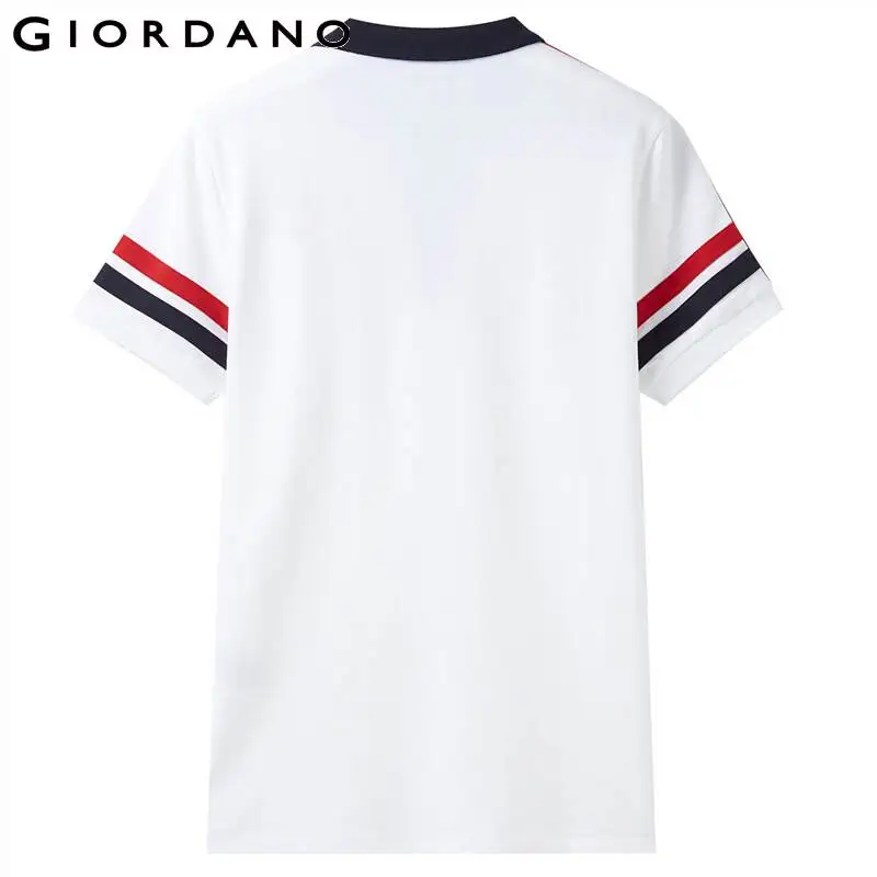 Мужская эластичная рубашка поло из лайкры Giordano прочная ребристая с короткими