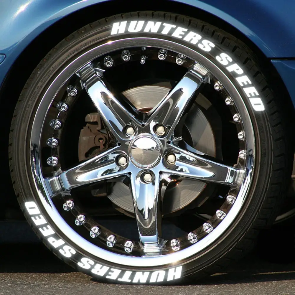 

8 Sets Car Tire Letters Stickers 1 Inch Reflective Tire Lettering Wheel Logo Car Sticker Auto Tuning Decals Styling Accessories