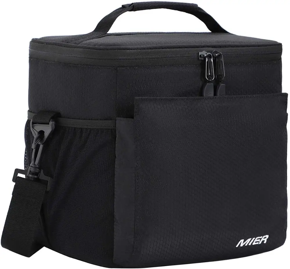 Изолированная сумка для ланча MIER мужская и женская мягкая тоут с плечевым ремнем