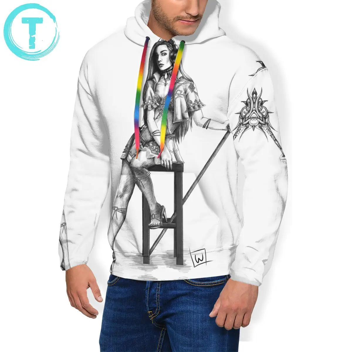 Lineage 2 худи бело серые толстовки полиэстер мужской пуловер Толстовка XXX Осенняя