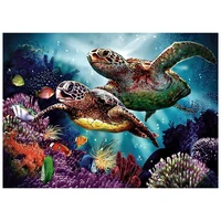 full round drill 5d diy diamond painting turtle family 3d embroidery cross stitch home decor