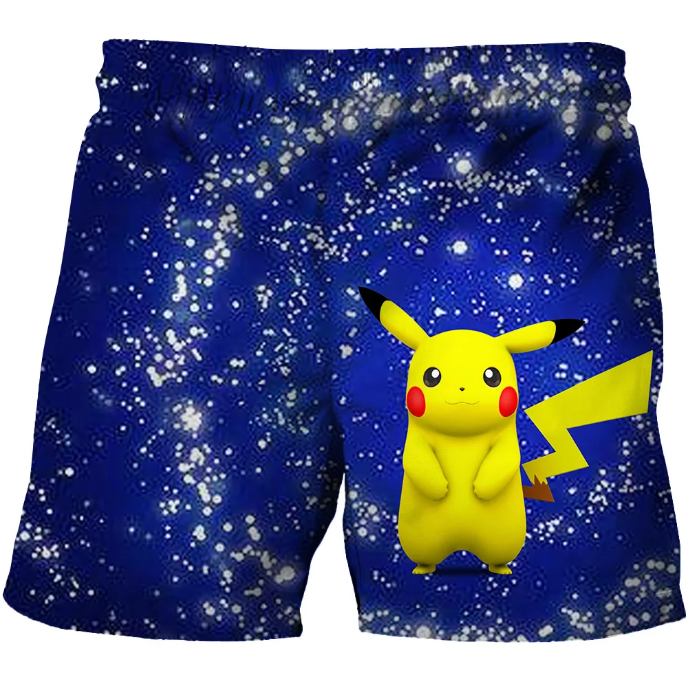 

Children Clothing 2021 Summer Poke-mon Beach Shorts Breathable Baby Kids Clothes Boys And Girls Fashion Novelty Wear Out Cartoon
