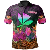 polynesian hawaii kanaka maoli polo summer hibiscus 3d printed polo shirt men women short sleeve summer t shirt