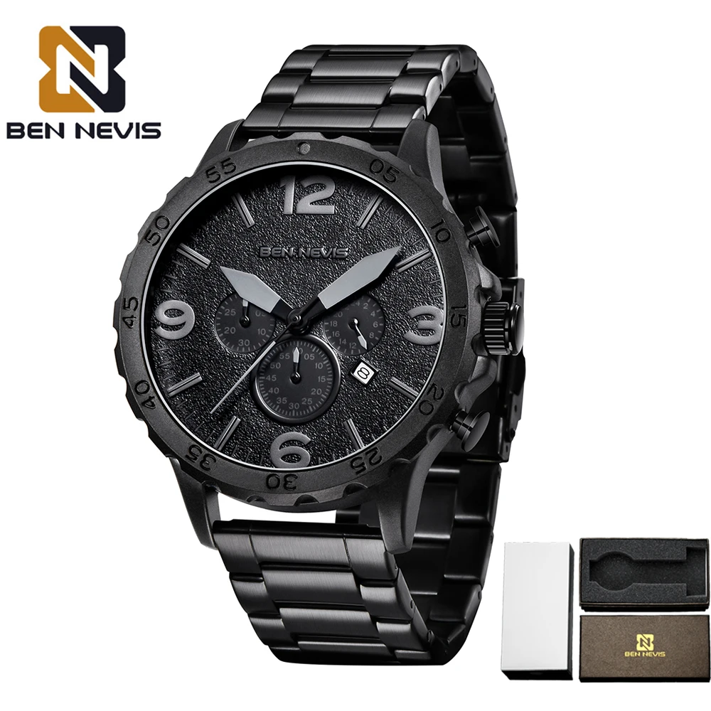 

BEN NEVIS Mens Watches Top Brand Luxury Men Wrist Watch Bussiness Quartz Watch Sports Waterproof Fashion Clock Relogio Masculino