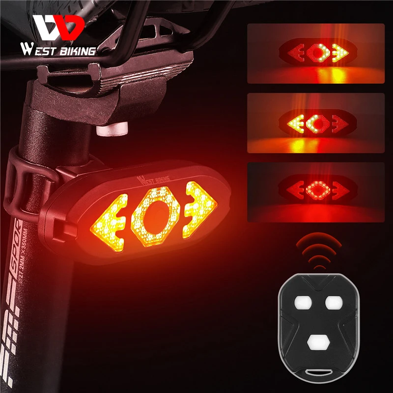 

WEST BIKING Intelligent Steering Rear Light Wireless Remote Control Bicycle Cycling With Horn Led Tail Light Bike Accessories