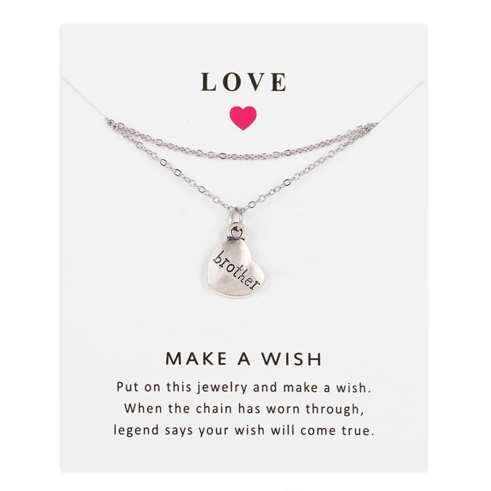 Серебряное сердце подвески для членов семьи звенья цепи ожерелья мамы и дочки