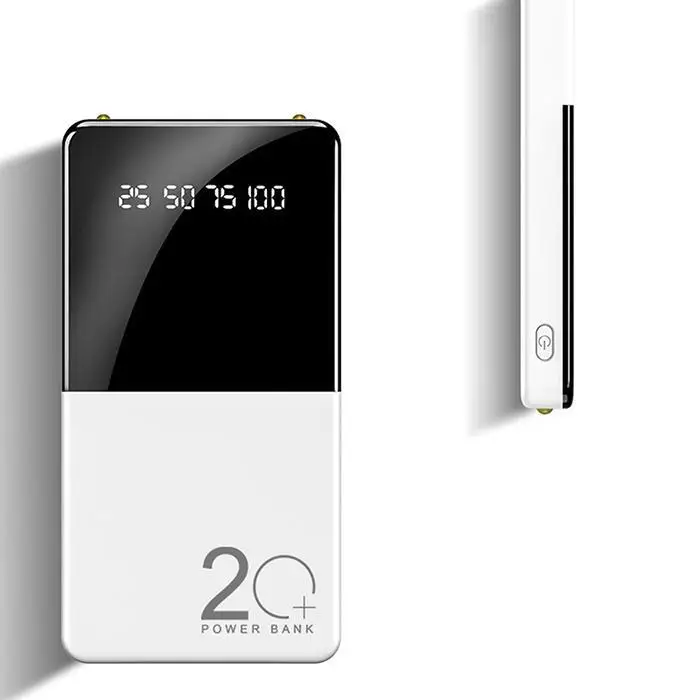 Power Bank 20000mAh портативное зарядное устройство зеркало внешняя Внешняя батарея свет