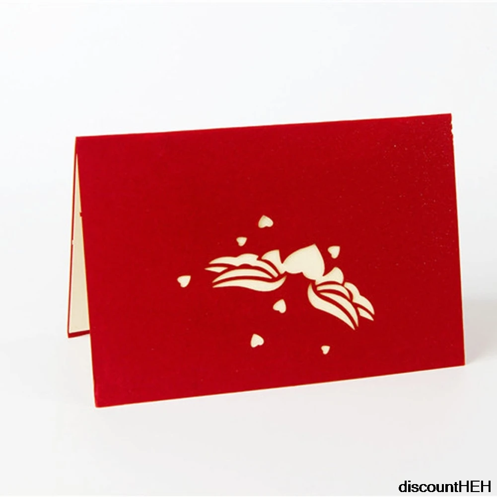 Романтическая бумажная 3D лазерная всплывающая открытка подарочные открытки на