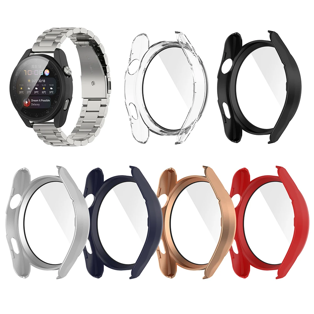 

Стеклянный чехол для часов Huawei Watch 3 Pro, мягкий чехол из ТПУ с полным покрытием, защитный чехол для Huawei Watch 3 pro, защита экрана