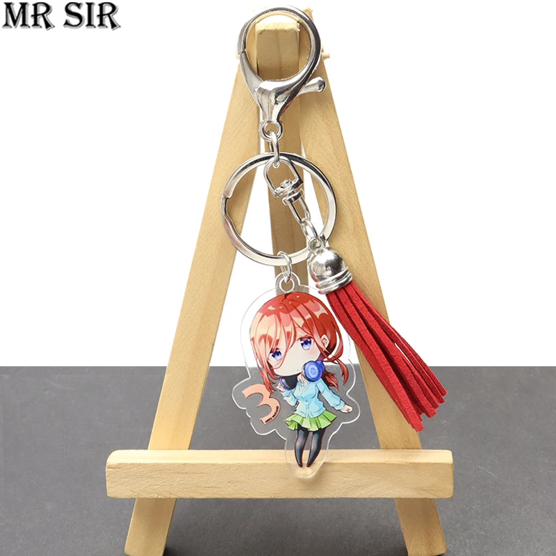 

Anime Quintessential Quintuplets Acrylic Tassel Keychain Nakano Ichika Nino Miku Yotsuba Itsuki Cartoon Figures Pendant Keyrings