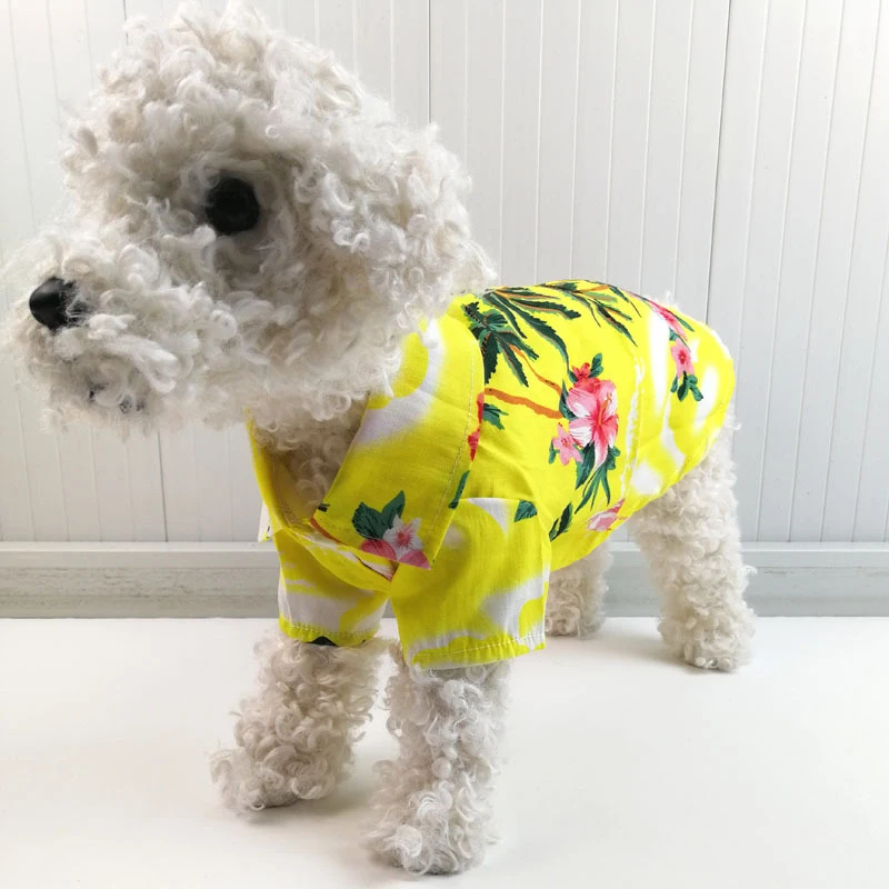 

Fashion Dog Shirts Clothes Summer Beach Clothes Vest Pet Clothing Floral T-Shirt Hawaiian For Small Cat Dog Chihuahua