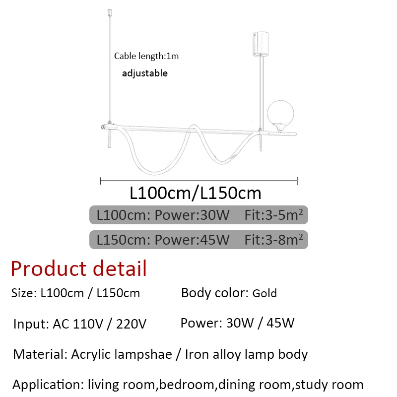 

New Arrivals LED Pendant Light for Living Room Dining Room Home Indoor Hanging Lighting Fixtures Home Pendant lamps Gold Frame