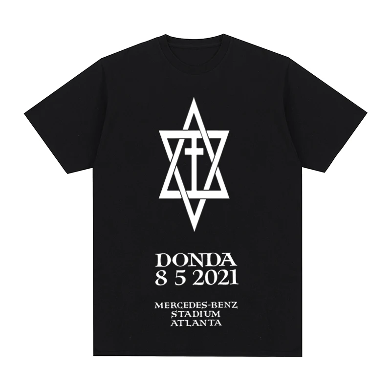 Kanye West donda черная футболка с круглым вырезом для вечерние 100% чесаный хлопок