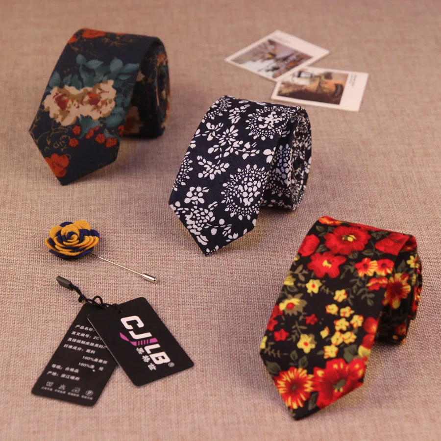 Linbaiway 6 см Тонкий цветочный шейный галстук для мужчин хлопковый Женский Свадебный