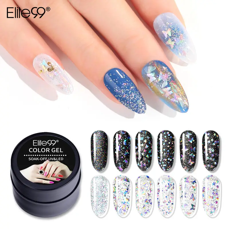 Блестящий УФ Гель лак Elite99 для ногтей 5 мл блестящий отмачиваемый СВЕТОДИОДНЫЙ