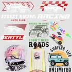 Наклейки с надписью автомобильные гонки, нашивки для одежды, термонаклейки на одежду, куртки, сумки, носки, подушки
