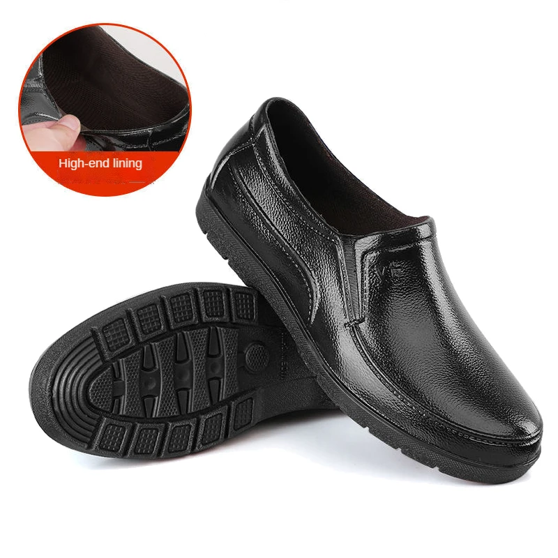 

New Mens Rain Boots PVC Non-Slip Waterproof Thick Wear-Resistant Work Shoes Kitchen Fishing Shoes Construction Site Rubber Shoes