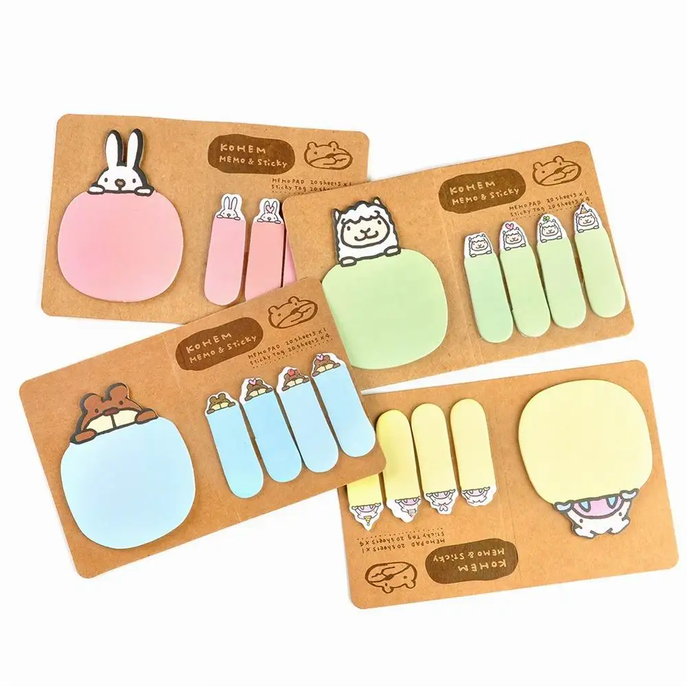 

New Cute Kawaii Animal Korean Rabbit Sheep Stationery Memo Pad Scrapbooking Sticky Notes Book Paper Sticker Bookmark Stick 2021
